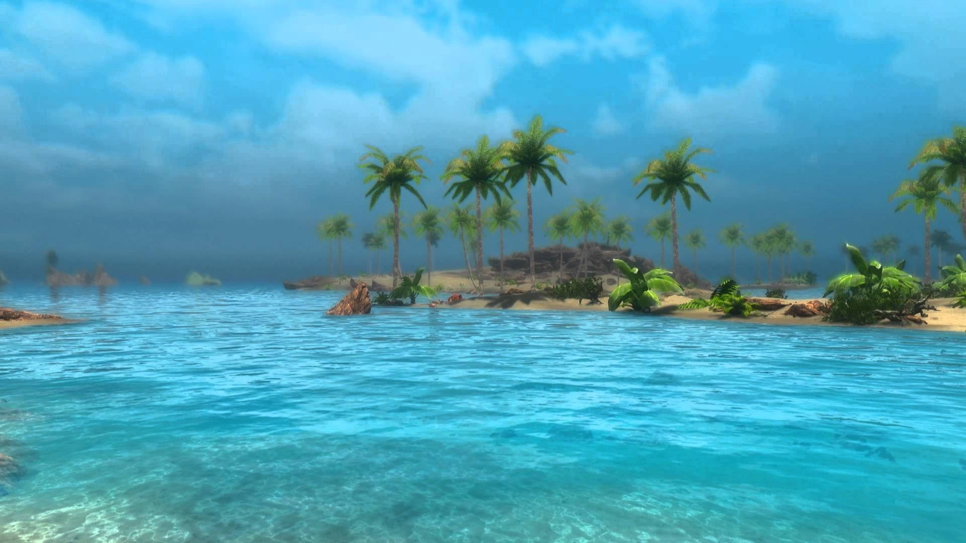 Small Island And Trees Animated Desktop Background