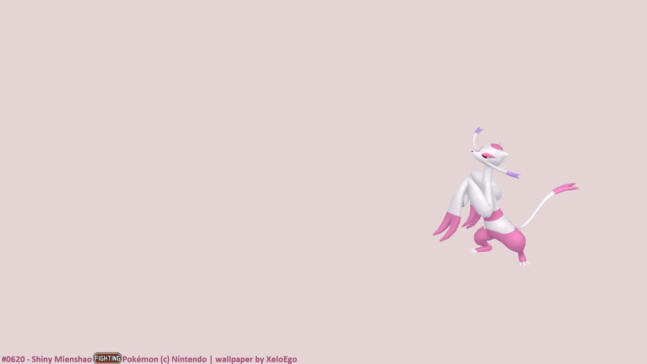 Small Mienshao Pink Background Background