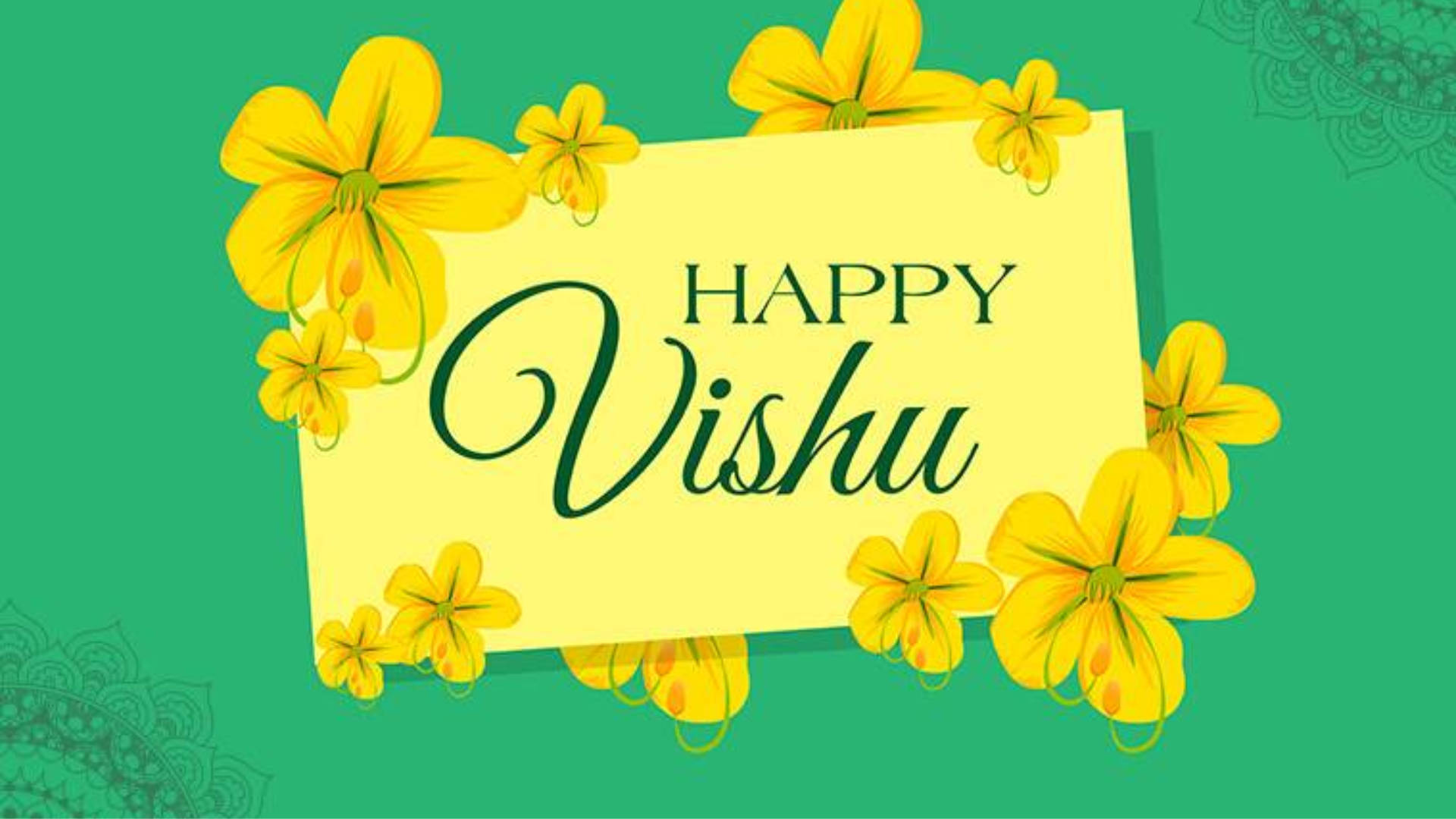 Small Note Greeting Happy Vishu Background