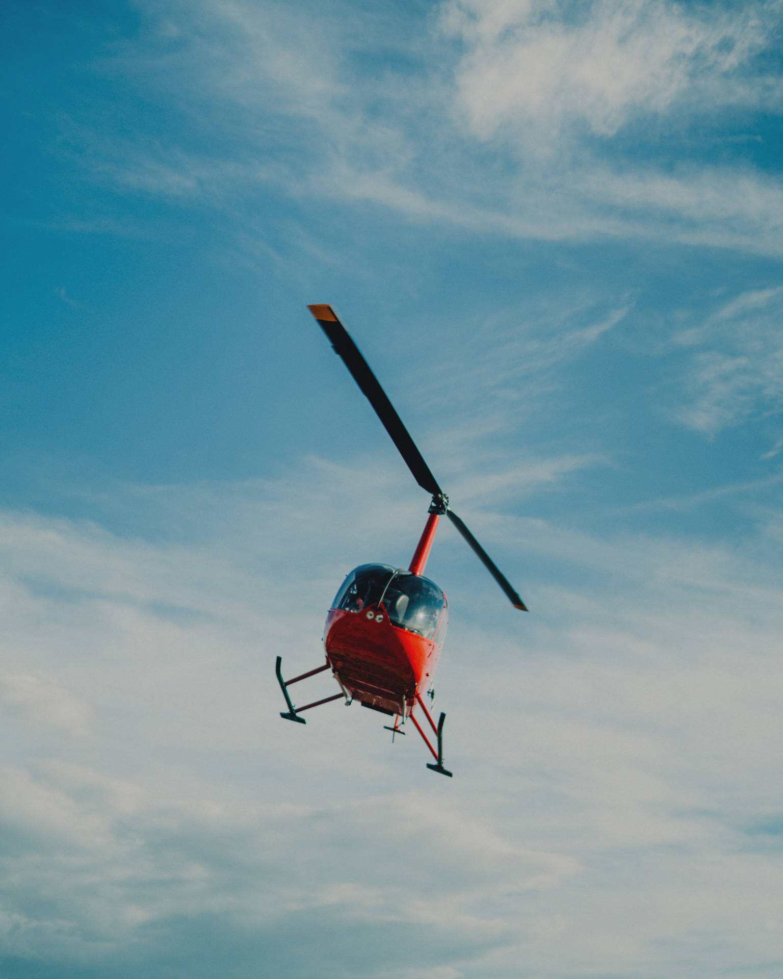 Small Orange Helicopter Background