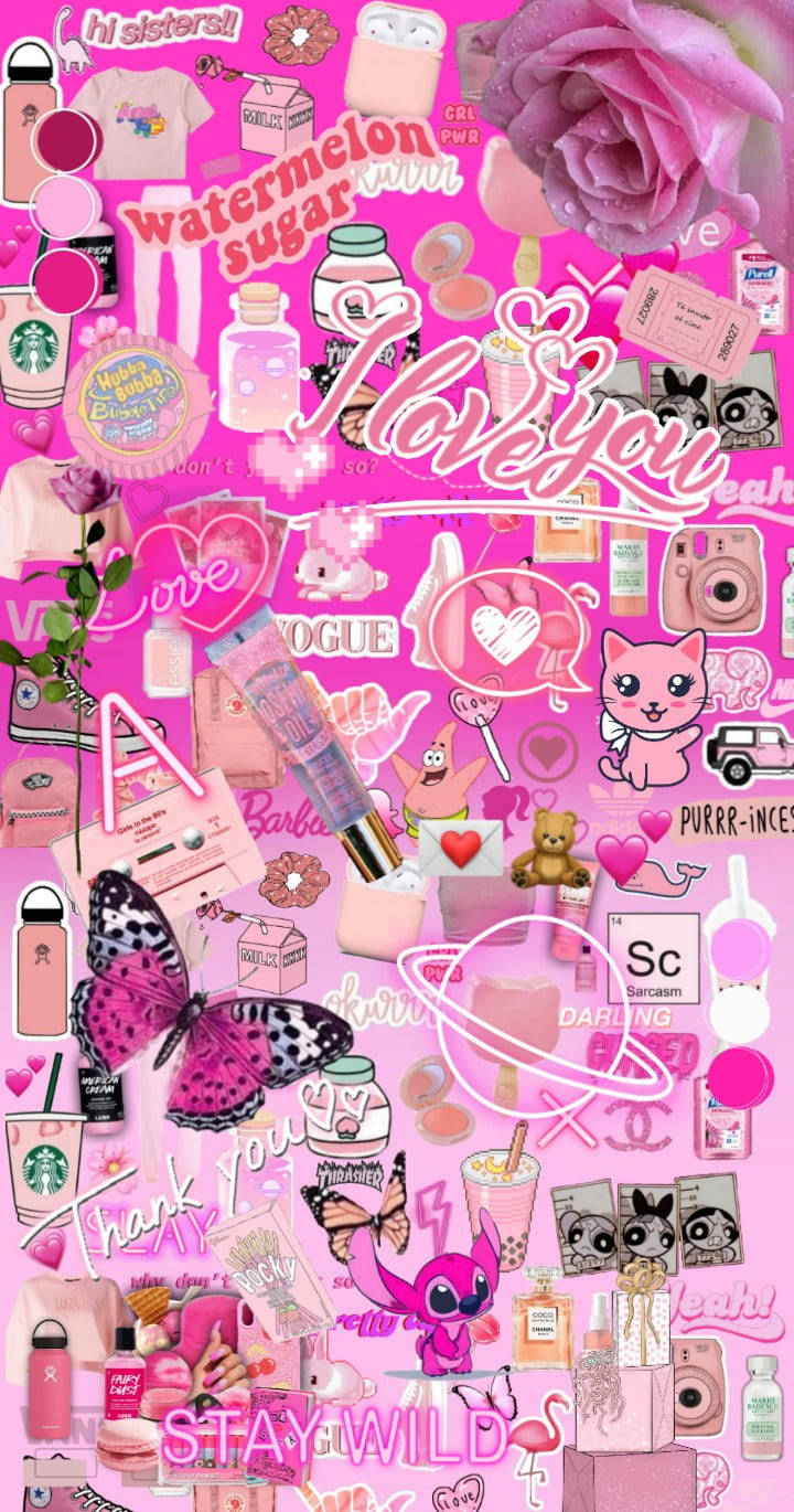 Small Pink Baddie Items Collage