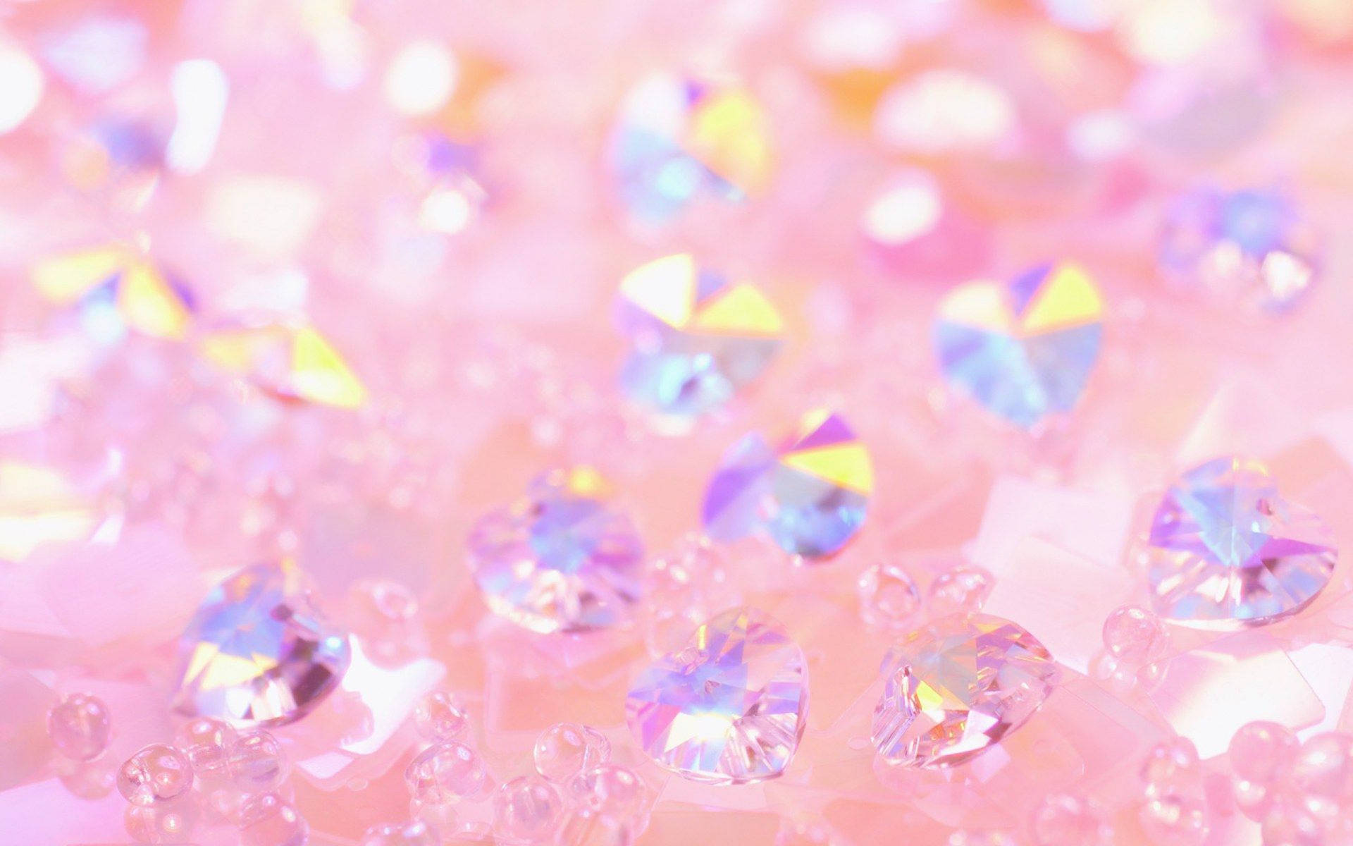 Small Pink Diamond Sparkles Background