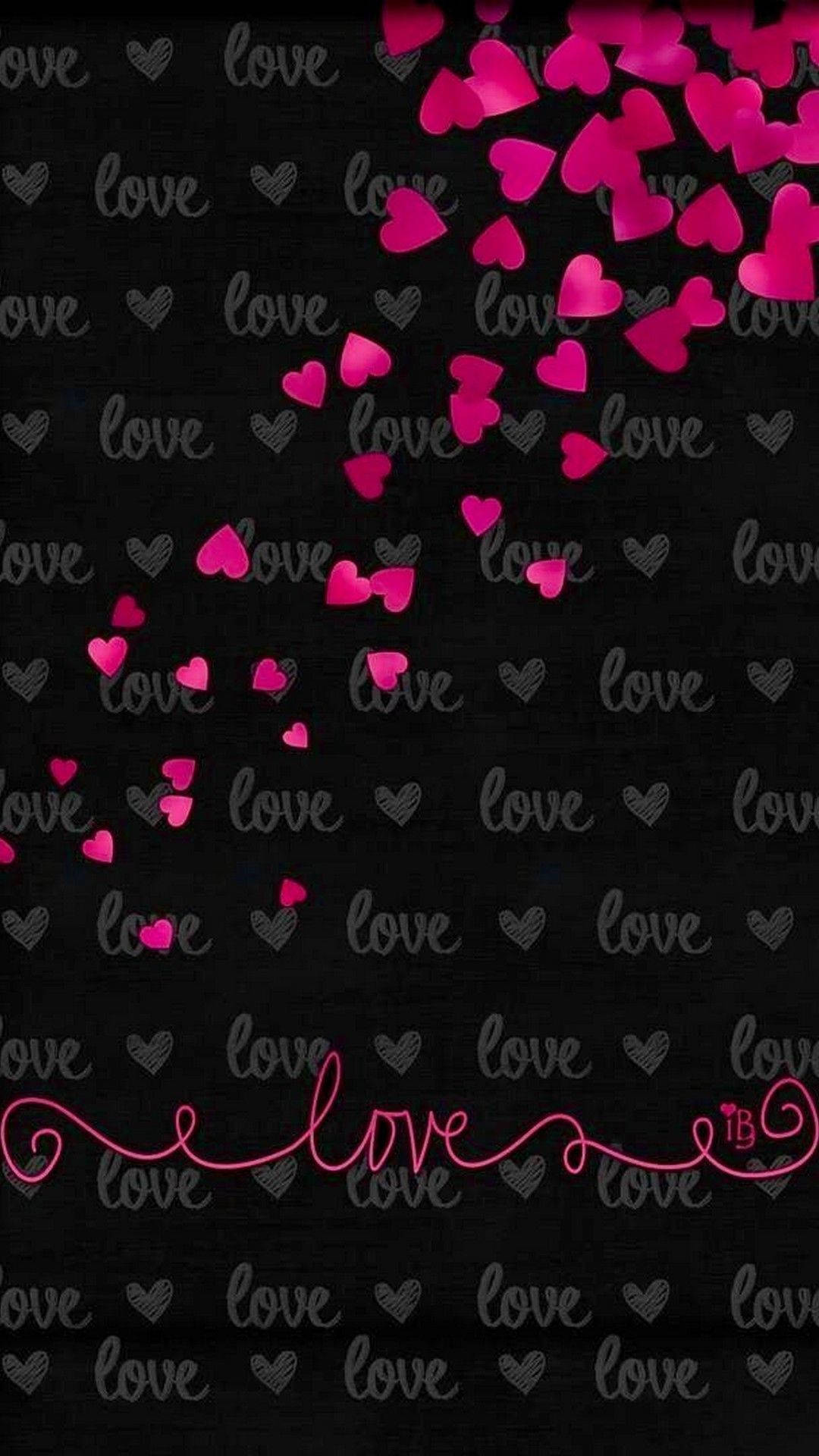 Small Pink Hearts Love Phone Background