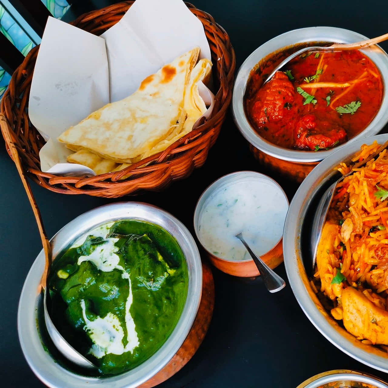 Small Platter Of Indian Food Background