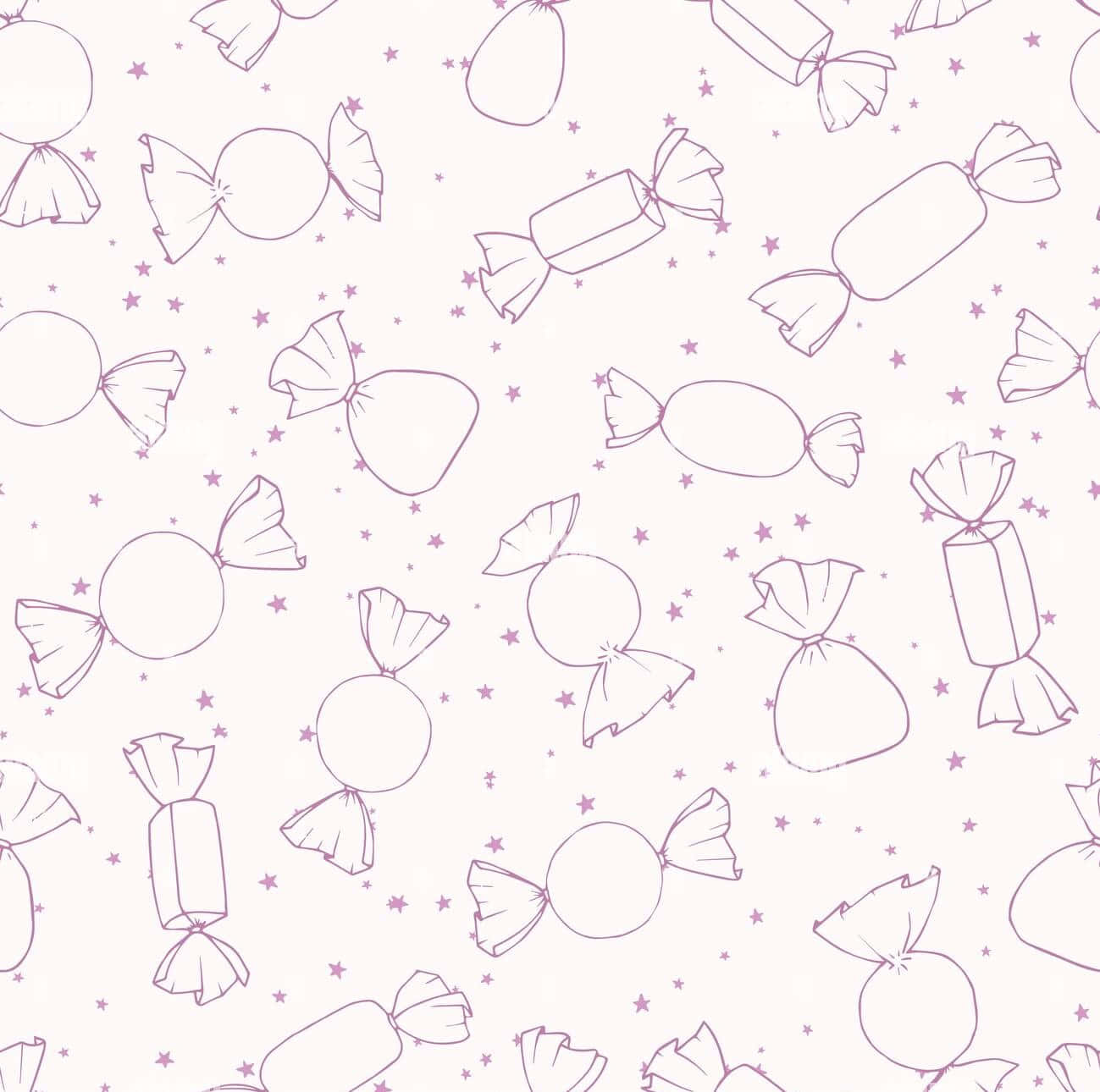 Small Stars Cute Candies Background