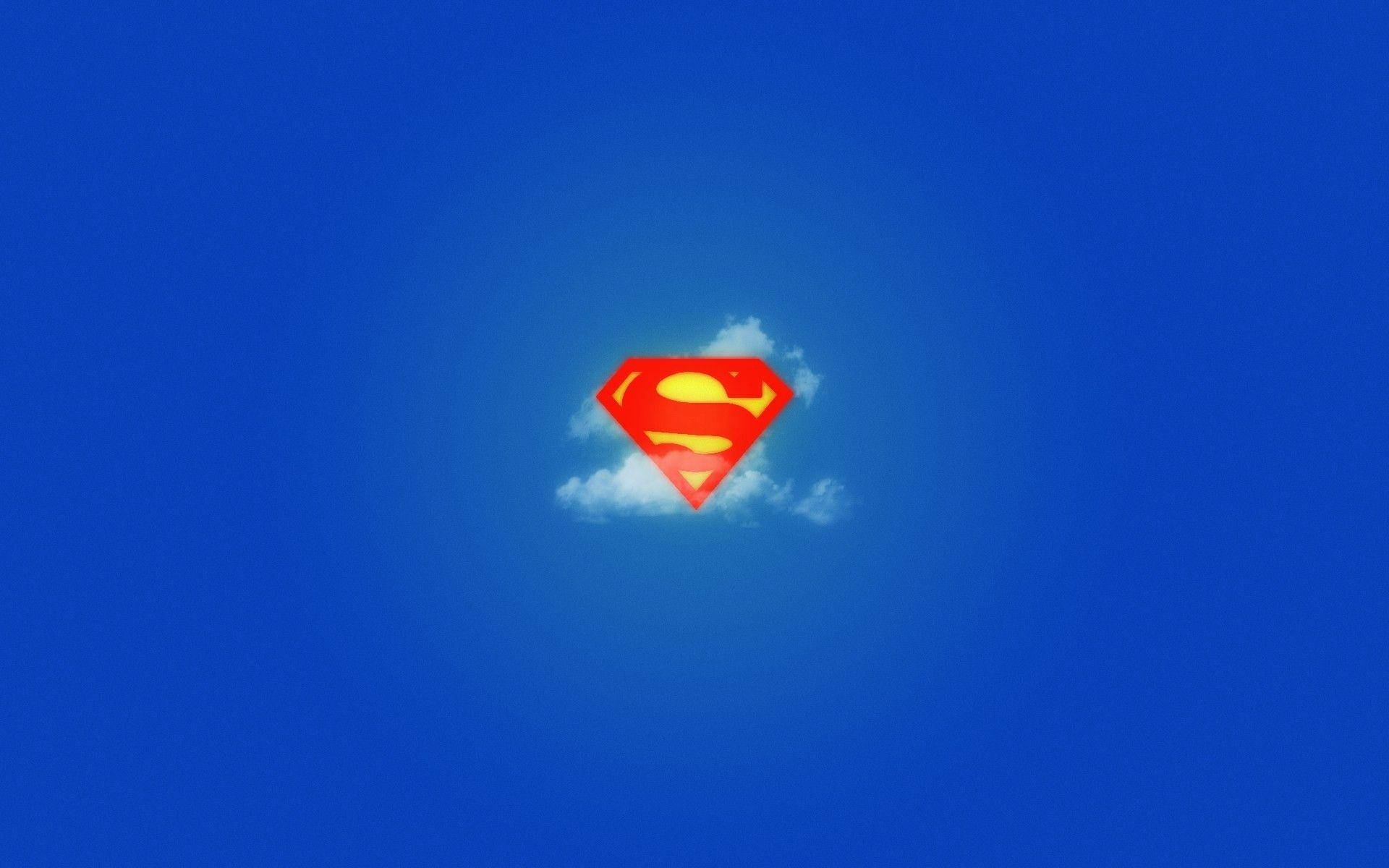 Small Superman Logo With Cloud Background