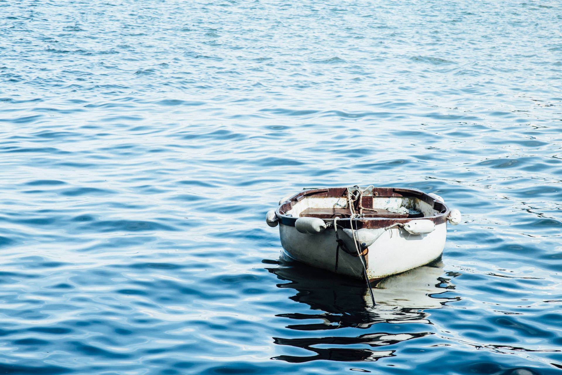Small White Wooden Boat Background