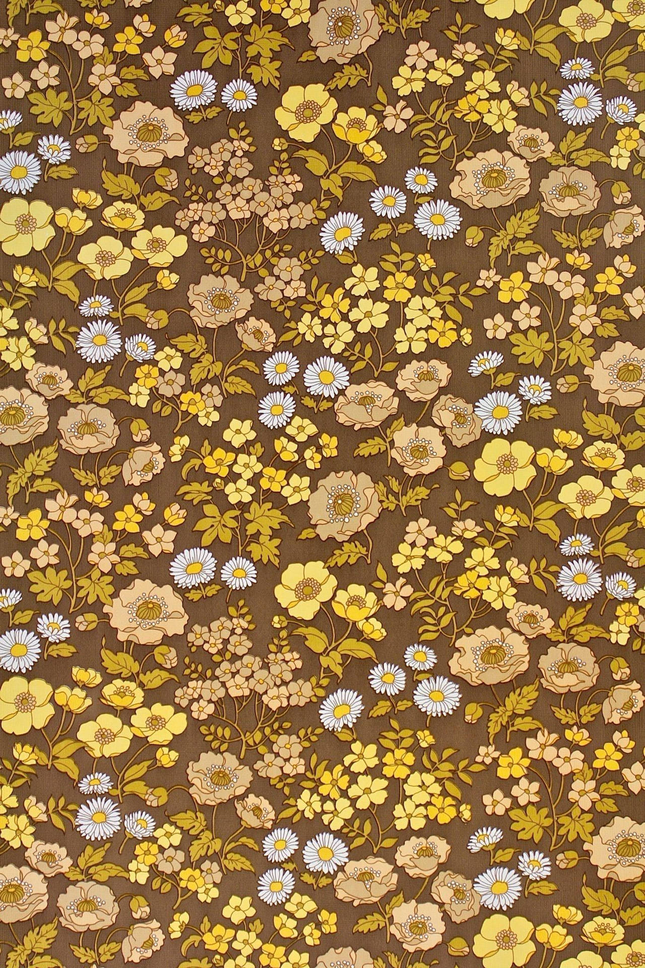 Small Yell And Orange Floral Pattern Background