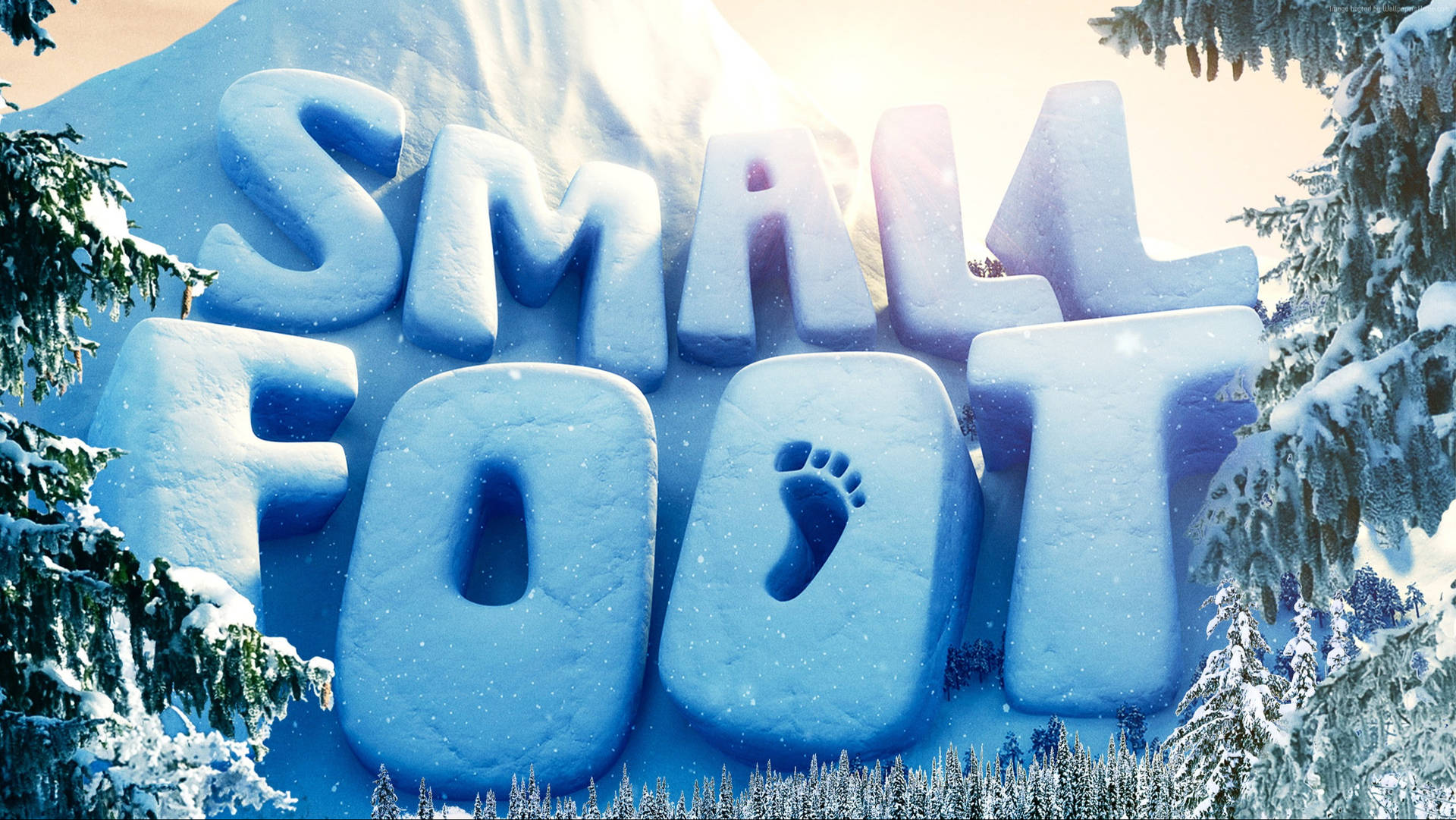 Smallfoot Snow Carving On Mountain Background