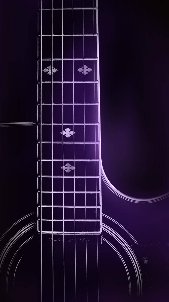 Smart Neon Purple Acoustic Guitar Background