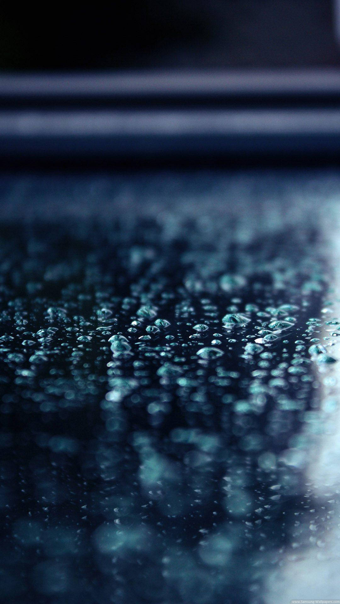 Smart Phone Macro Water Drops Background