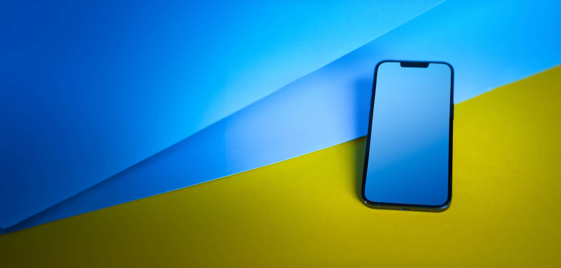 Smartphone Blue Yellow Abstract Background Background