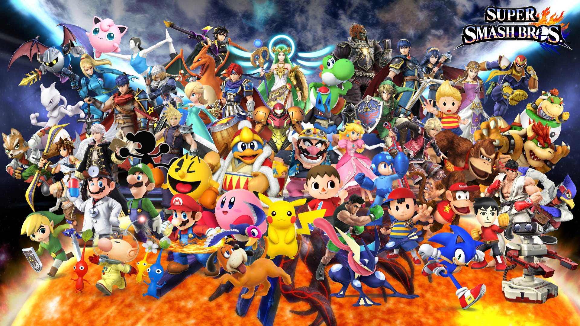 Smash Bros Ultimate 3d Collage Background
