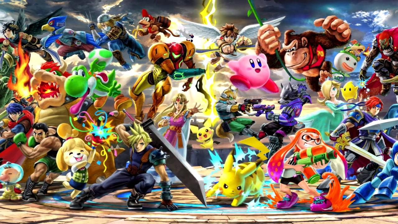 Smash Bros Ultimate Colorful Poster Background