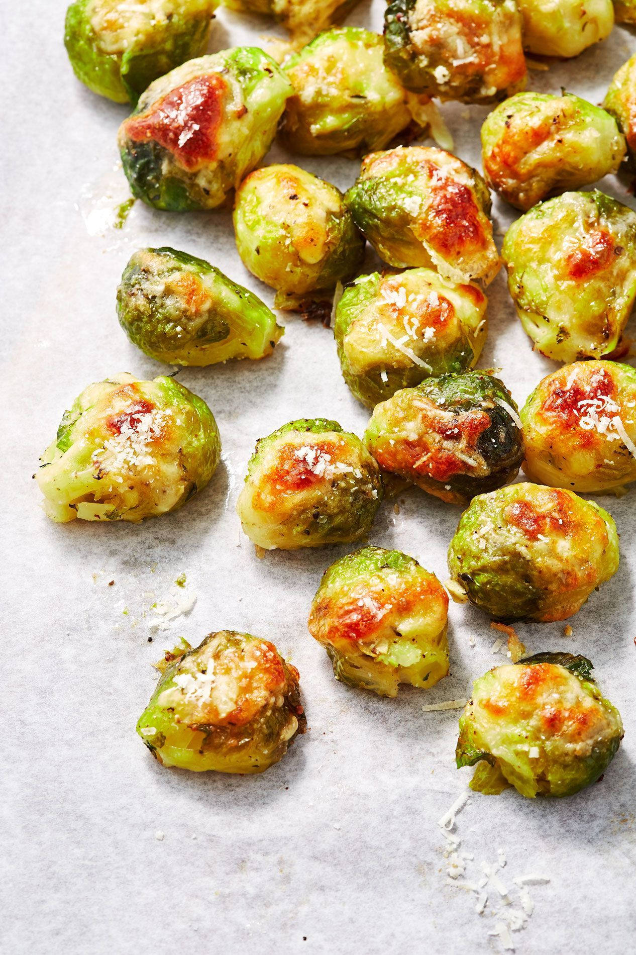 Smashed Brussels Sprouts Dish With Cheese