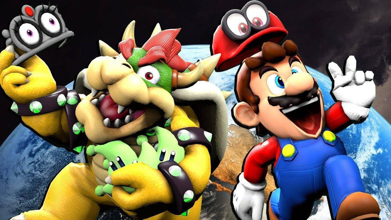 Smg4 Mario And Bowser Being Goofy Background