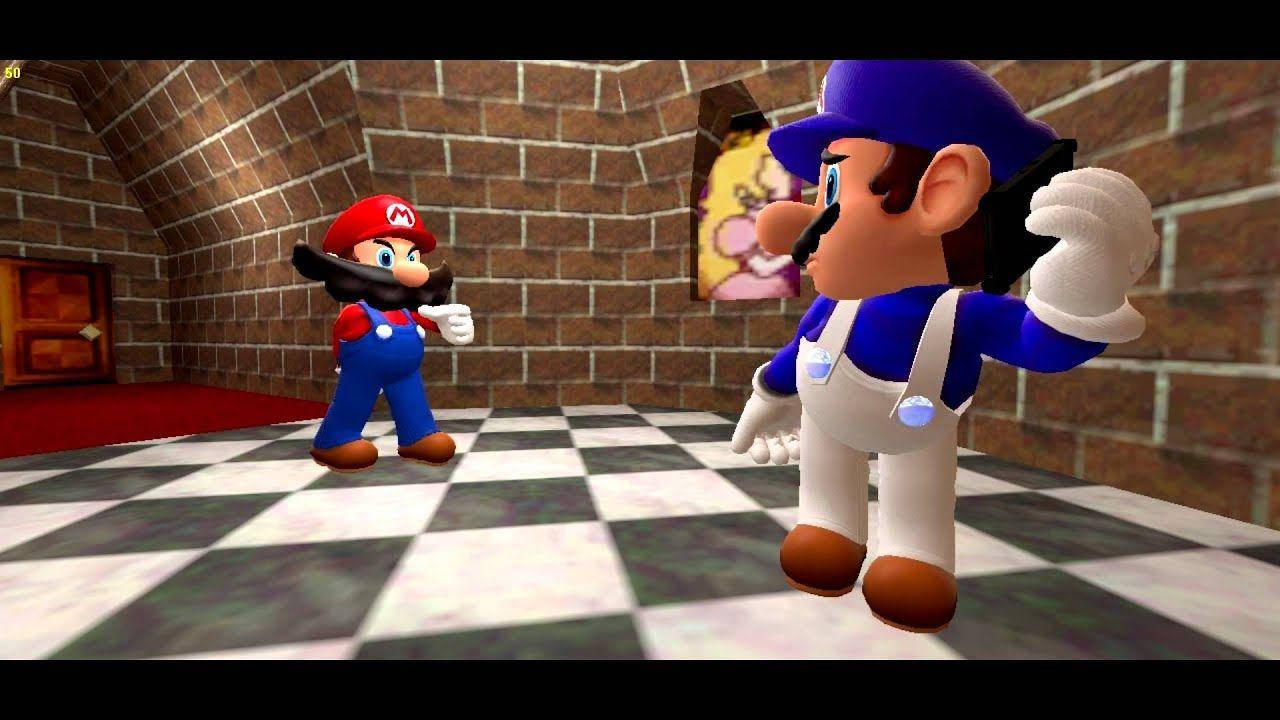 Smg4 Mario With Overly-mustached Mario Background