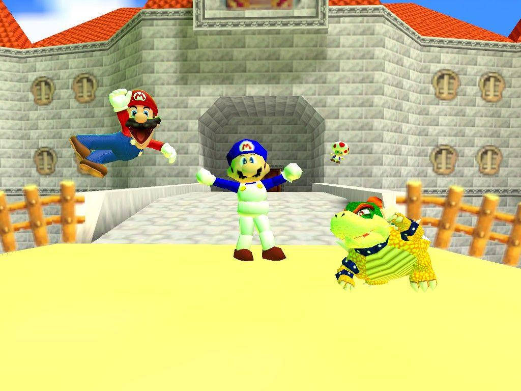 Smg4 Marios At Bowser's Castle Background