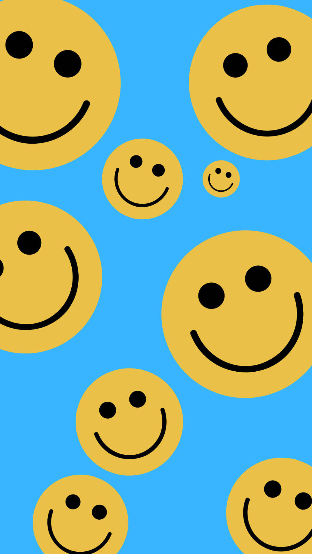 Smile Emoji Blue & Yellow Pastel