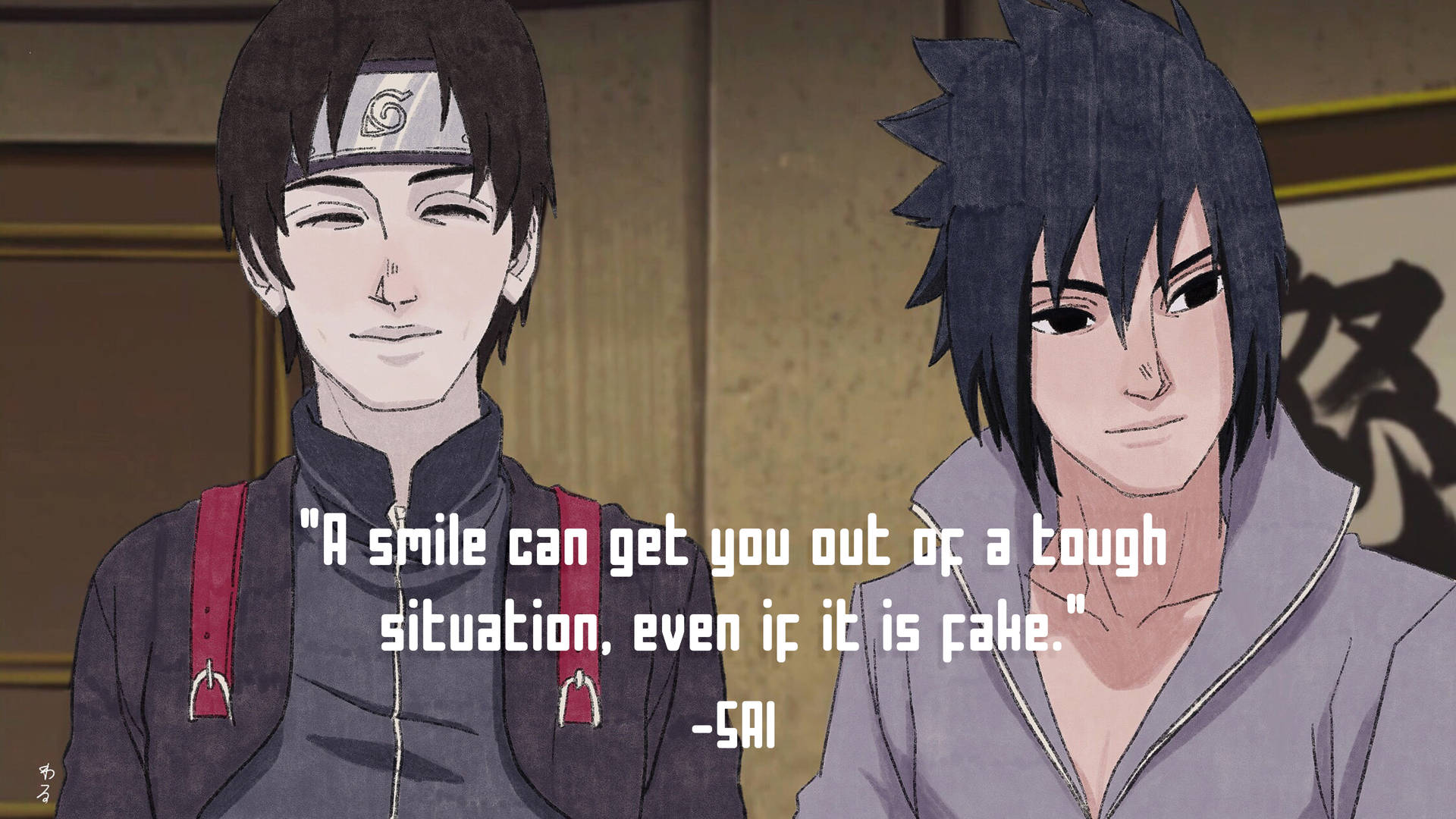 Smile Even If It's Fake Naruto Quotes Background