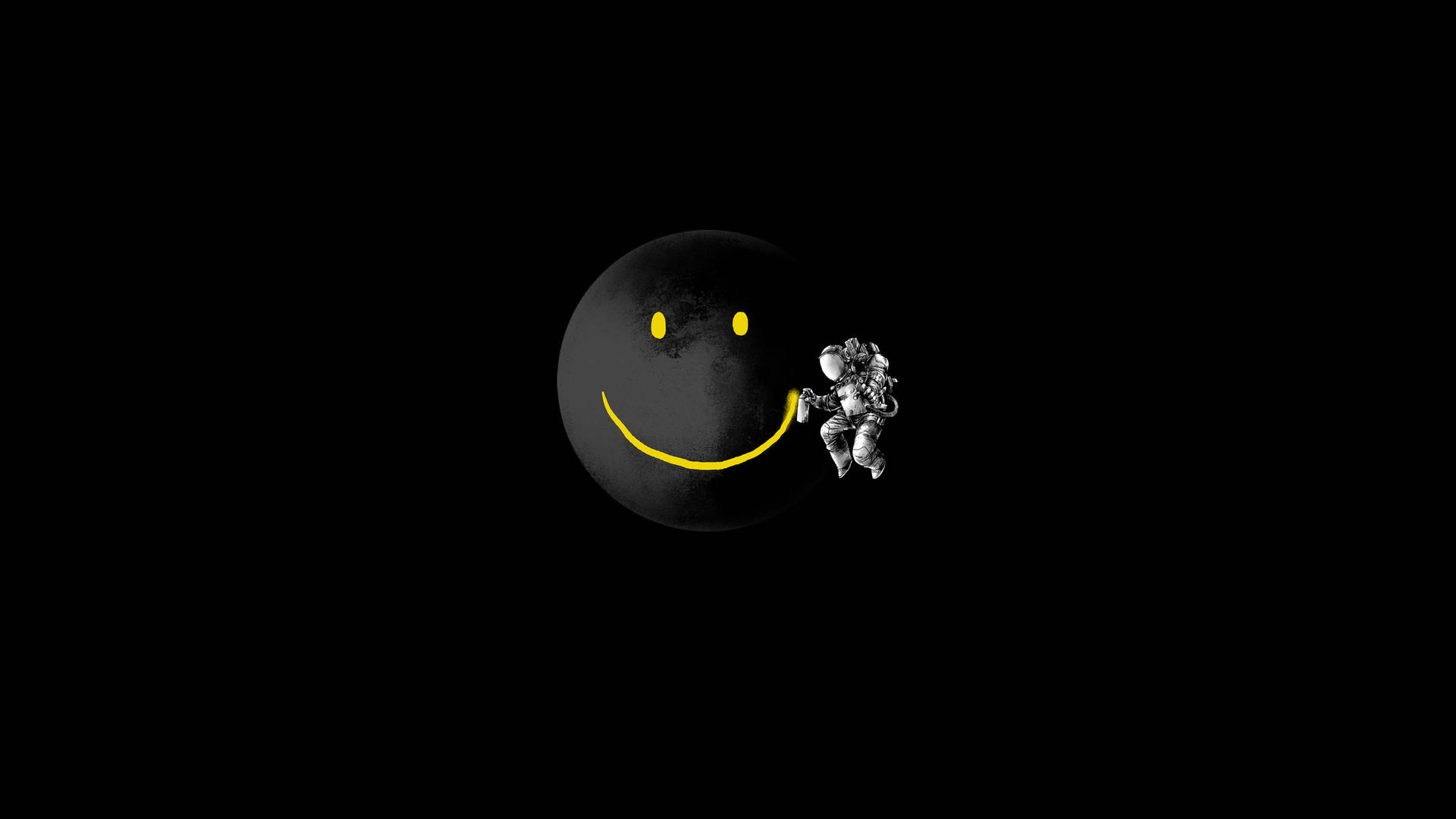 Smile On Black Moon Astronaut