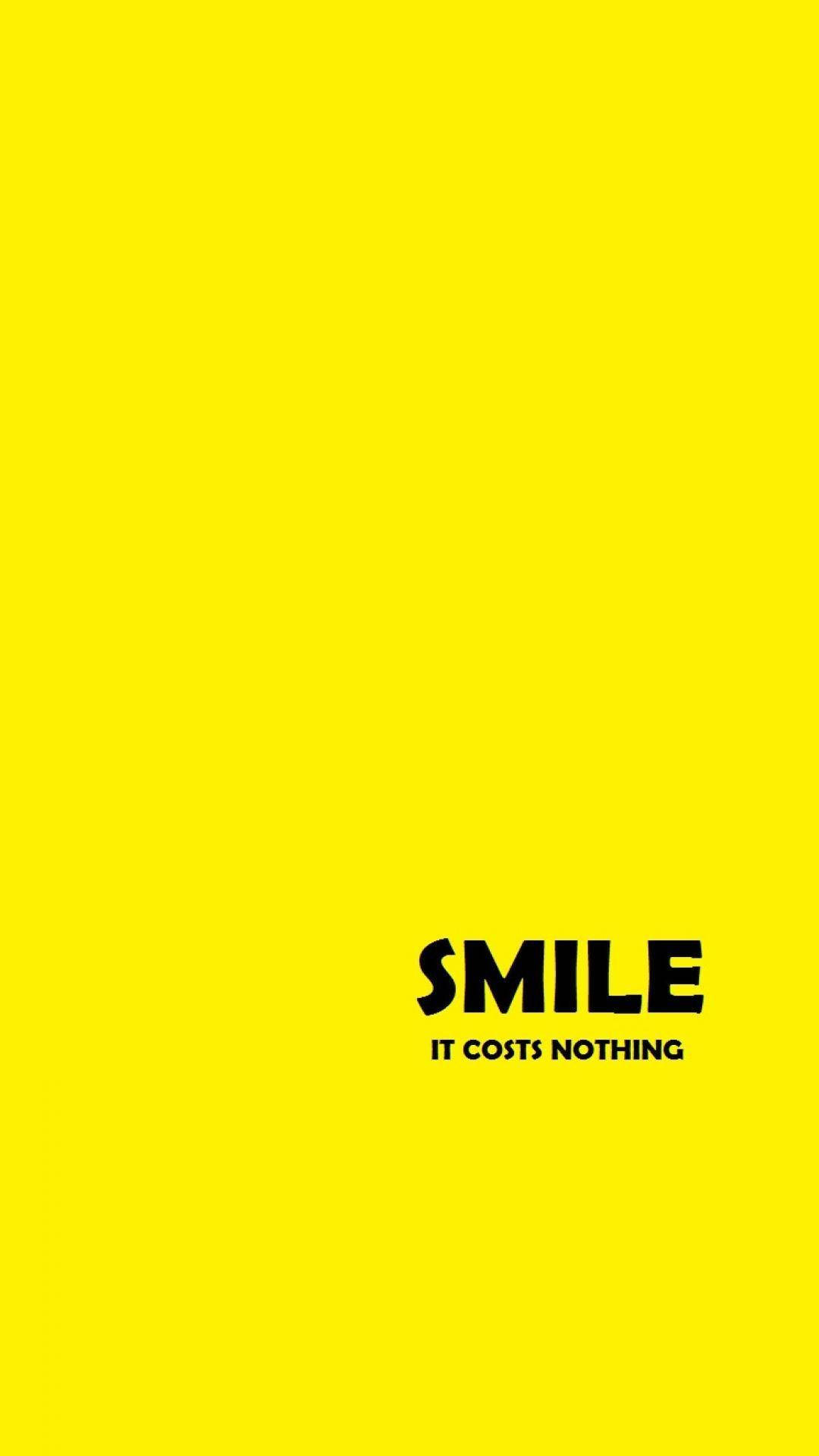 Smile Quote Plain Yellow Phone