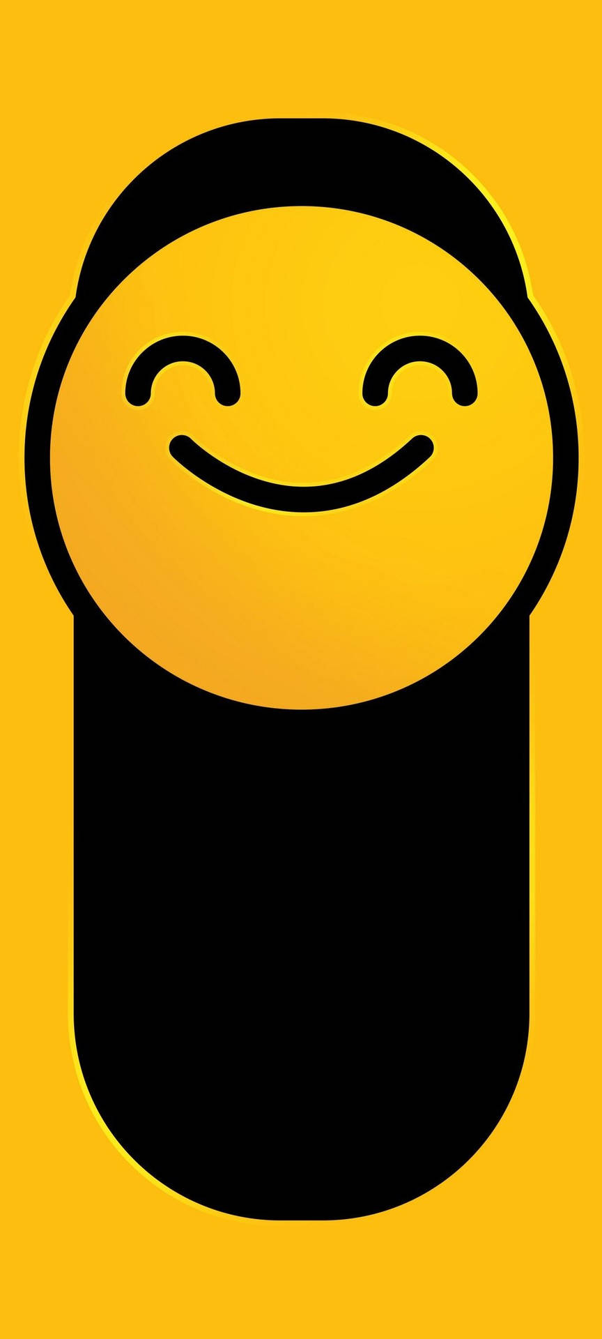 Smiley Face Black And Yellow Background
