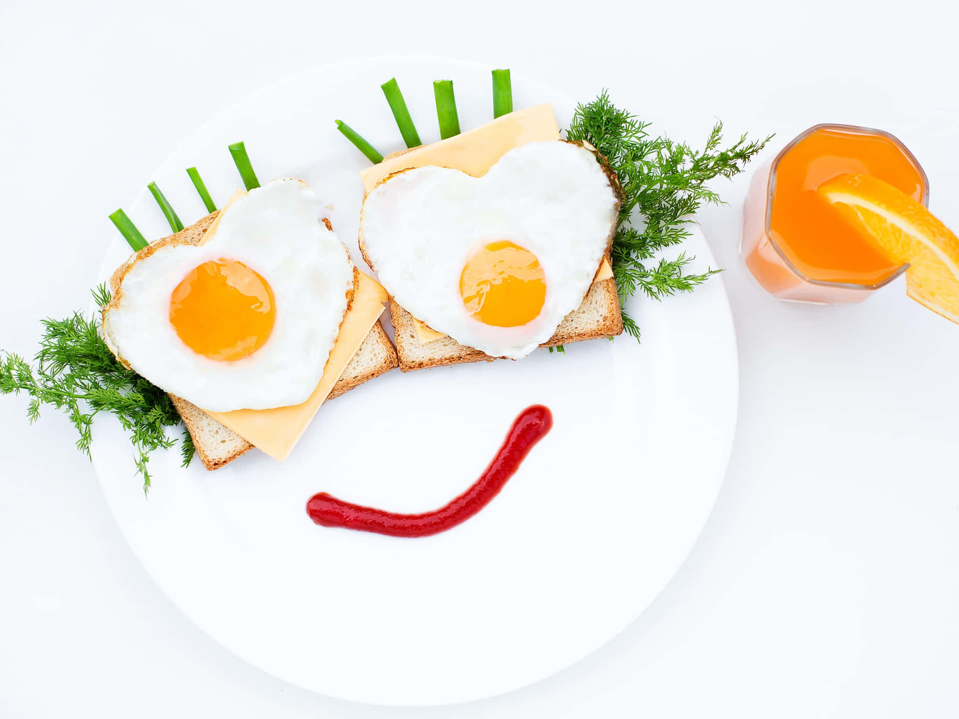 Smiley Face Breakfast Toast Background