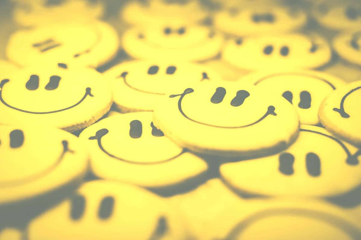 Smiley Face Cookies Vintage Filter Background