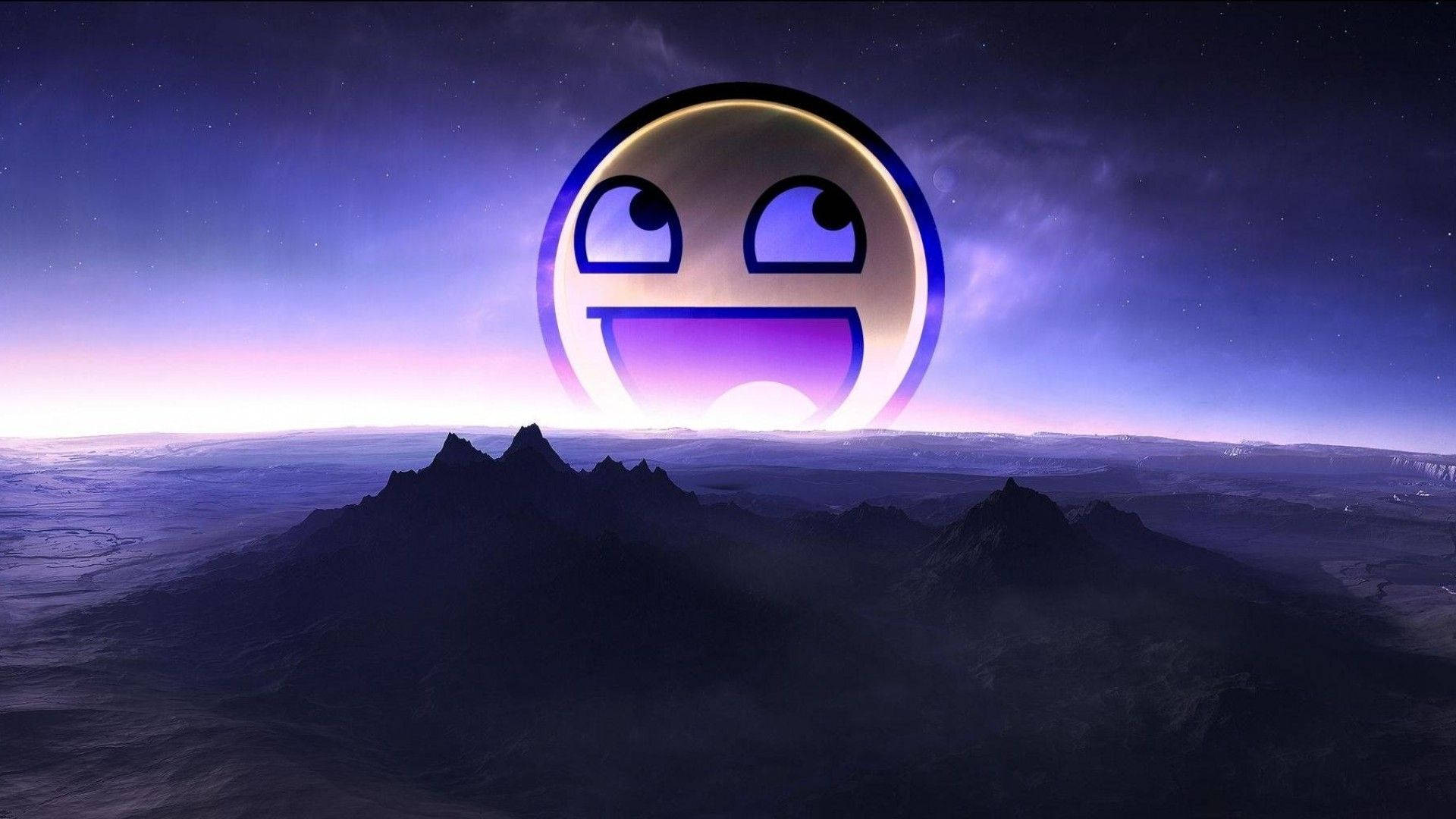 Smiley Face In The Horizon Background