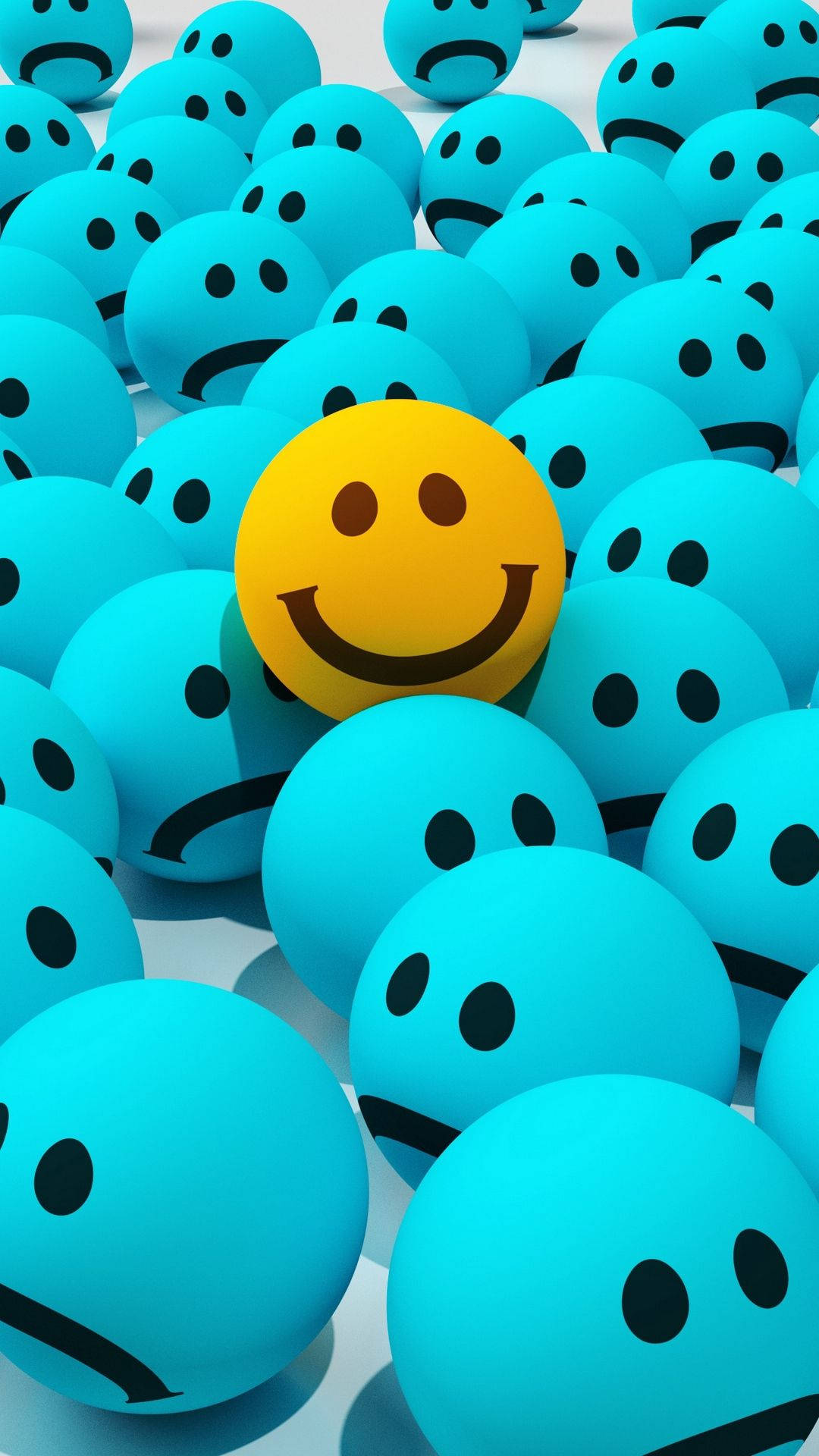 Smiley Face With Sad Face Balls Background