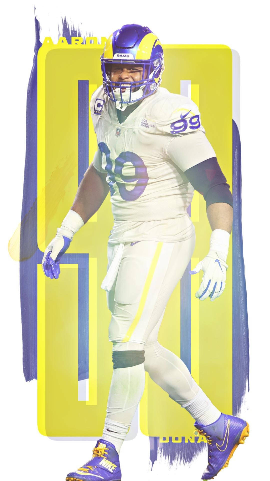 Smiling Aaron Donald White Jersey 99 Background