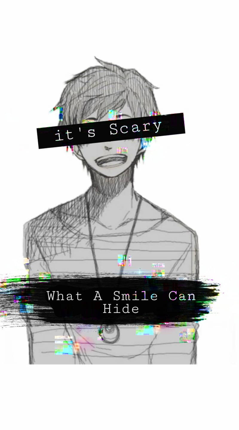 Smiling Anime Boy Sad Aesthetic Background
