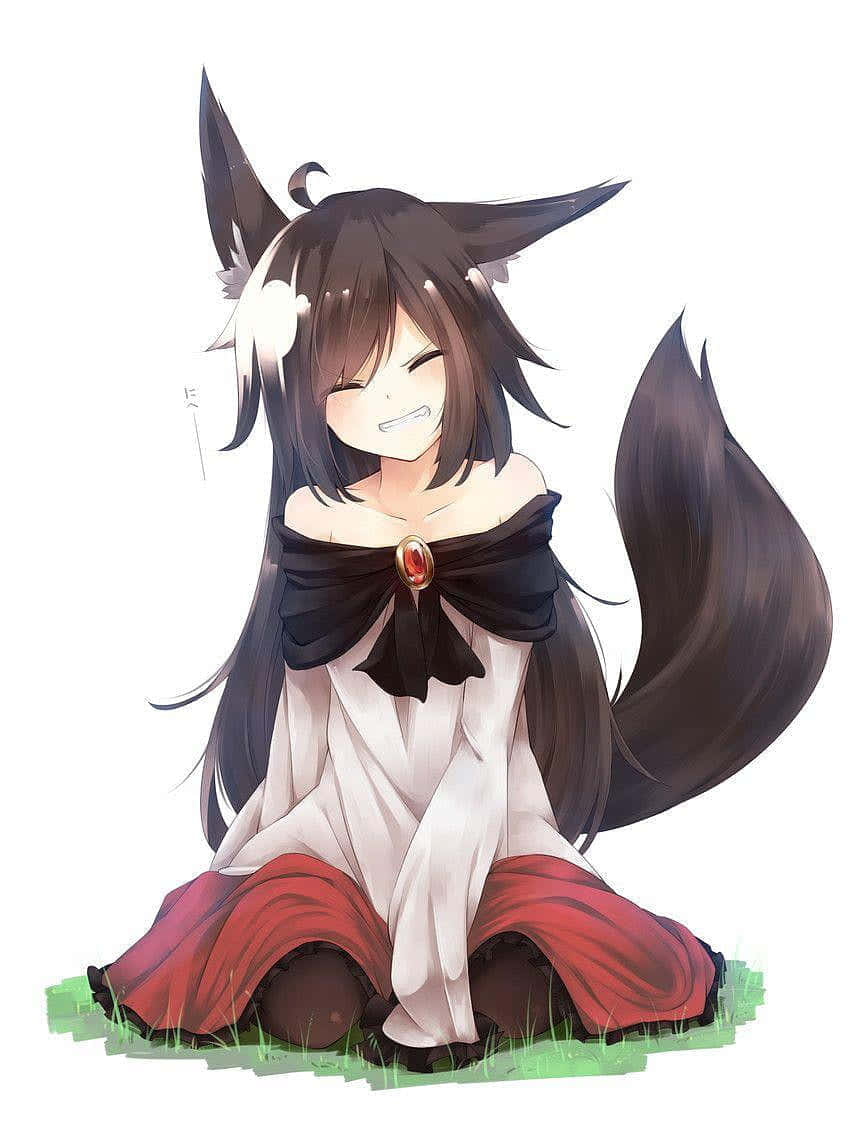 Smiling Anime Wolf Girl