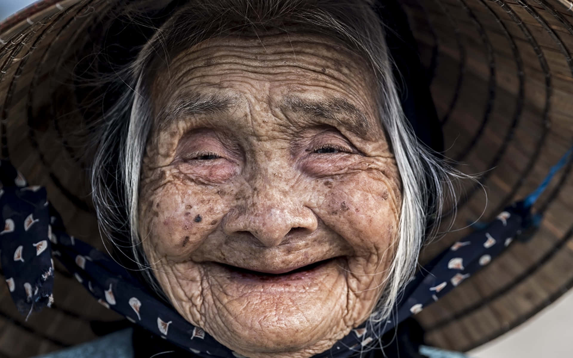 Smiling Asian Old Lady