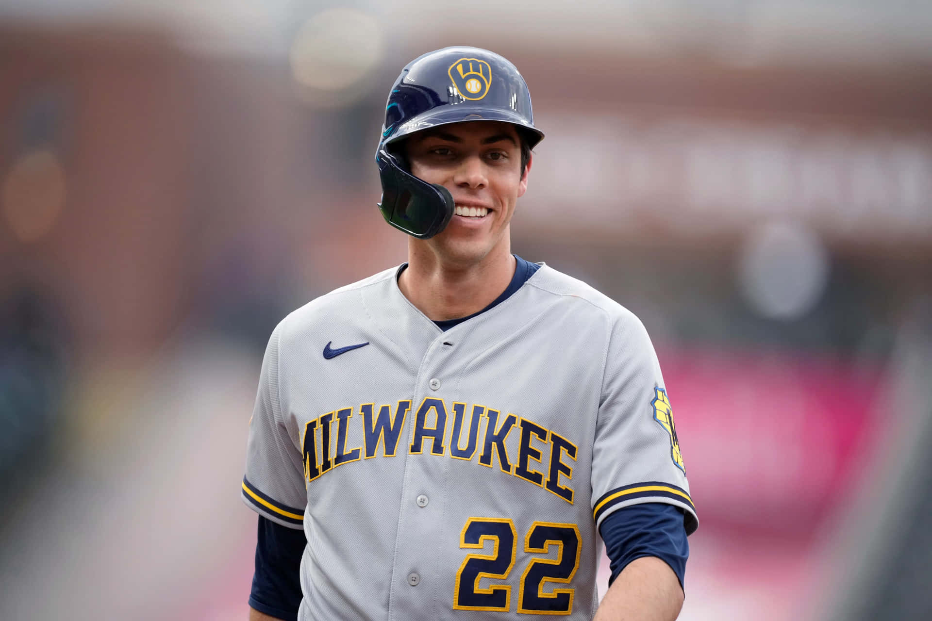 Smiling Baseball Player Milwaukee22 Background