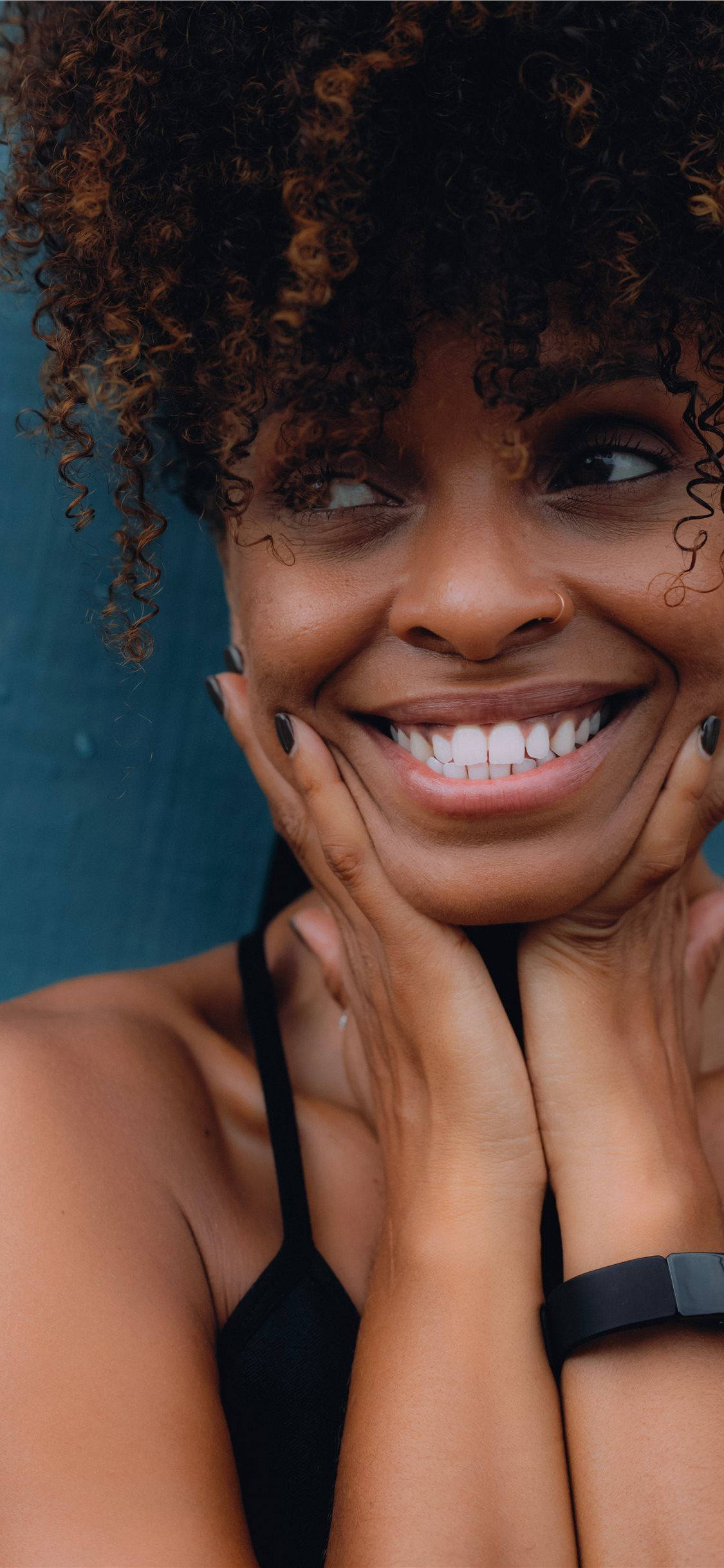 Smiling Beautiful Black Woman Background