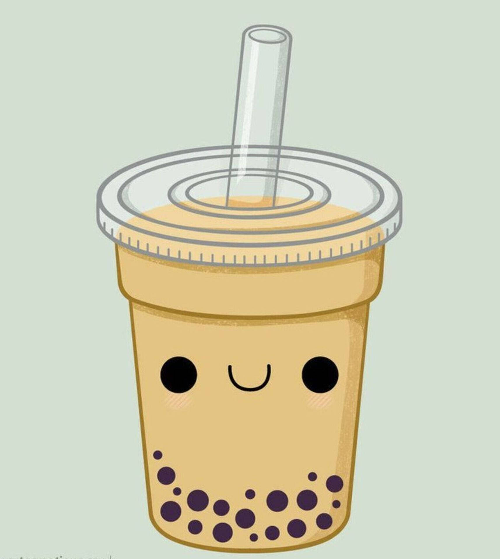 Smiling Cartoon Bubble Tea