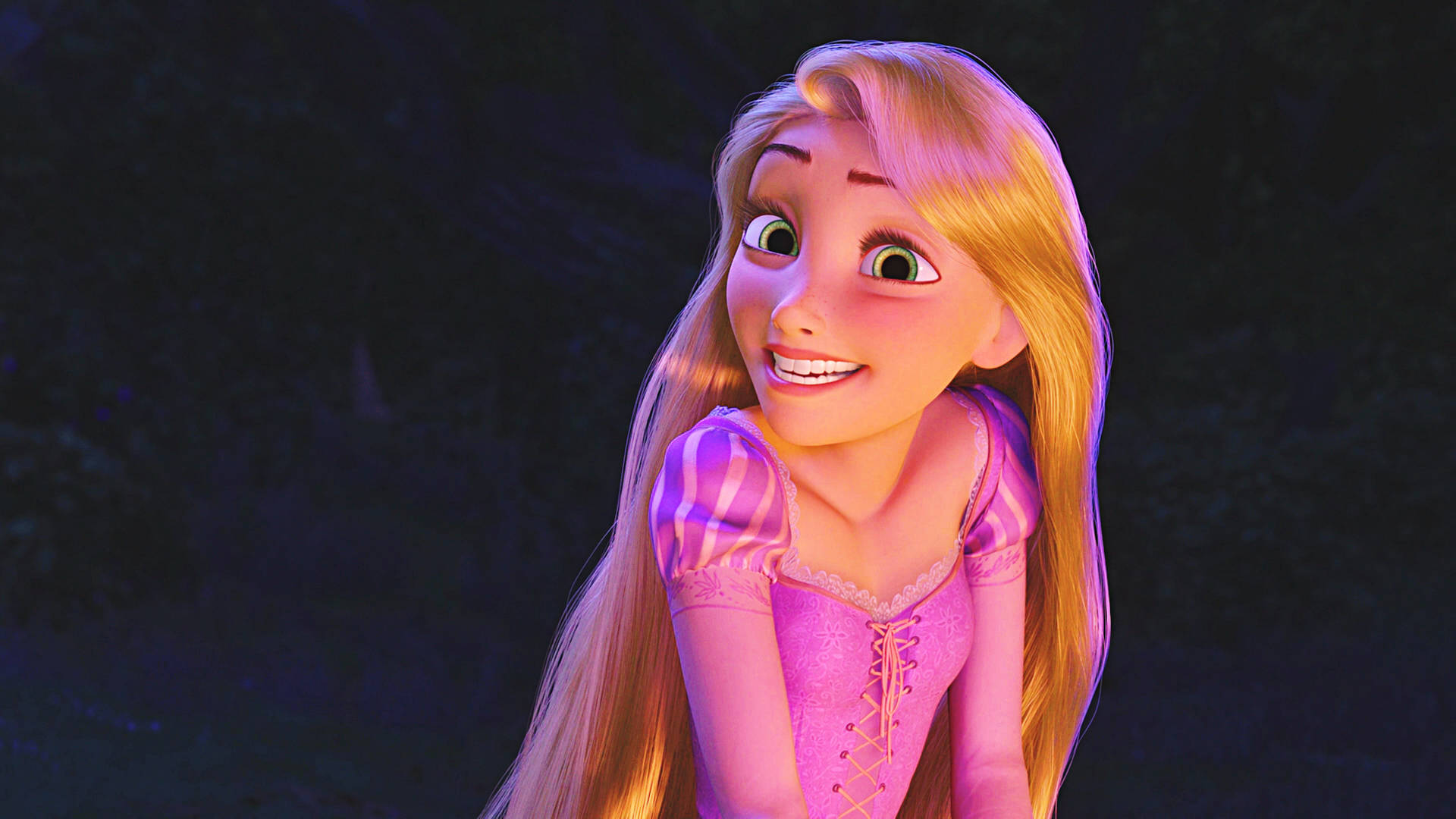 Smiling Disney Princess Rapunzel Background
