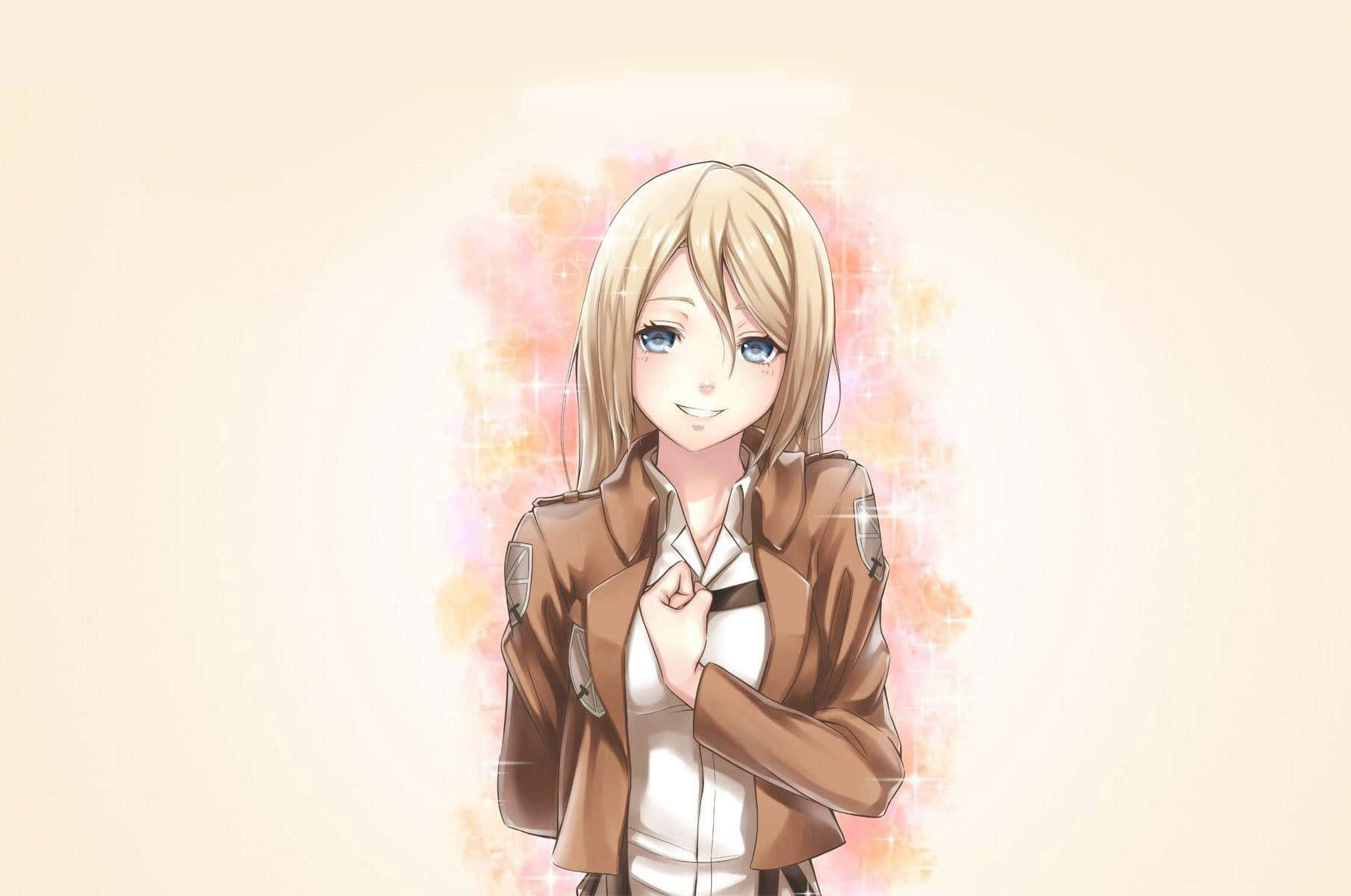 Smiling Female Character Shingekino Kyojin Background