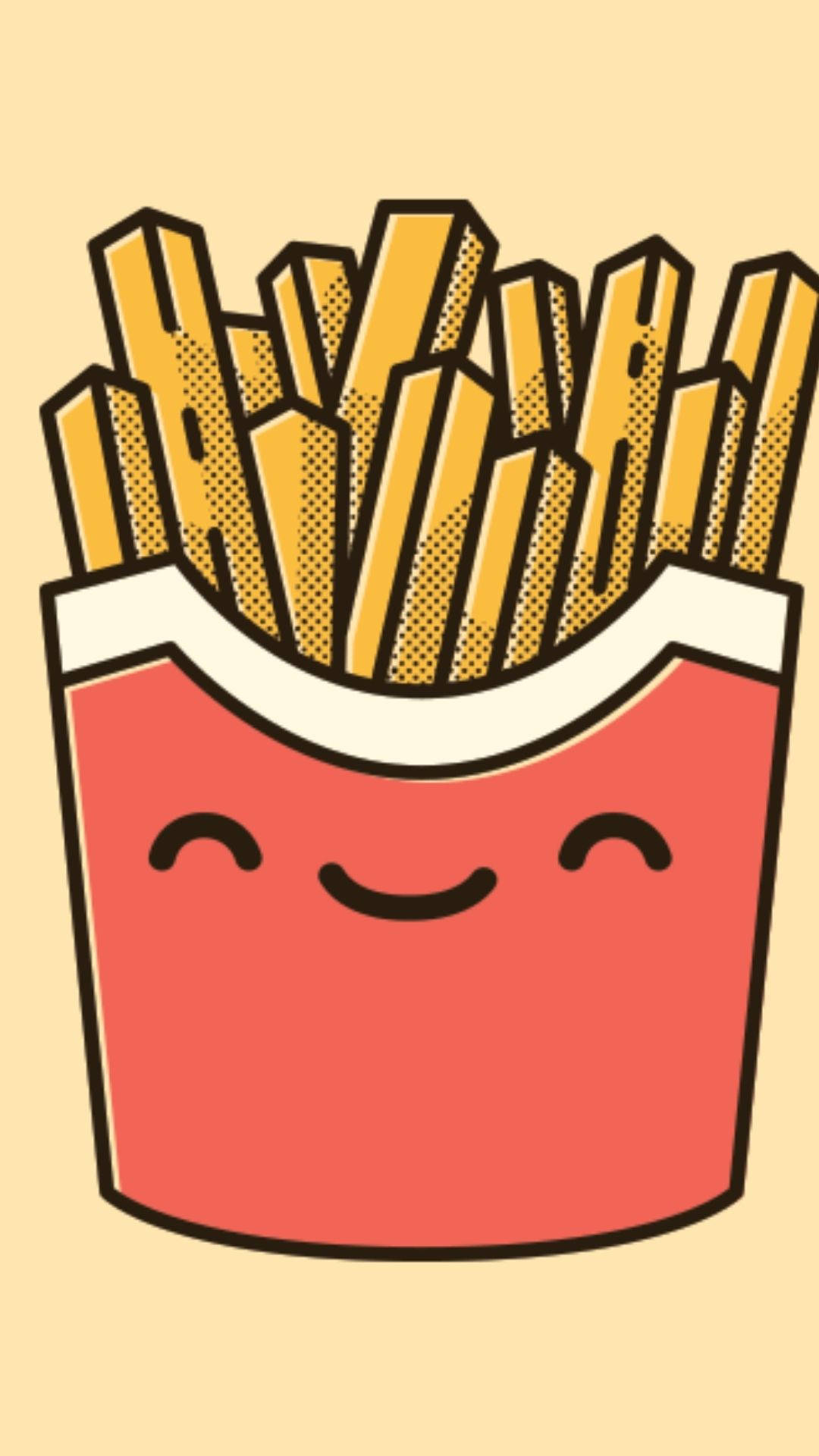 Smiling French Fries Graphic Background