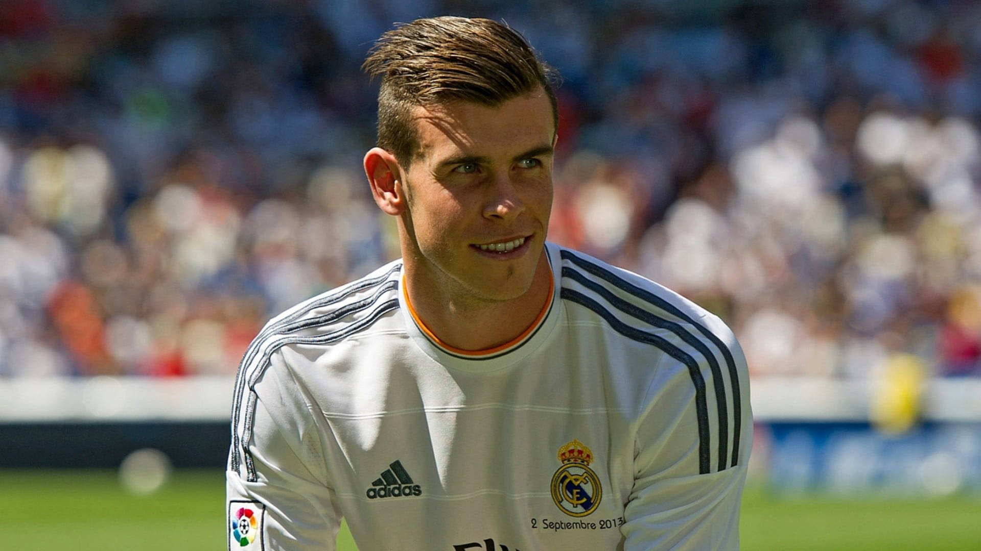 Smiling Gareth Bale