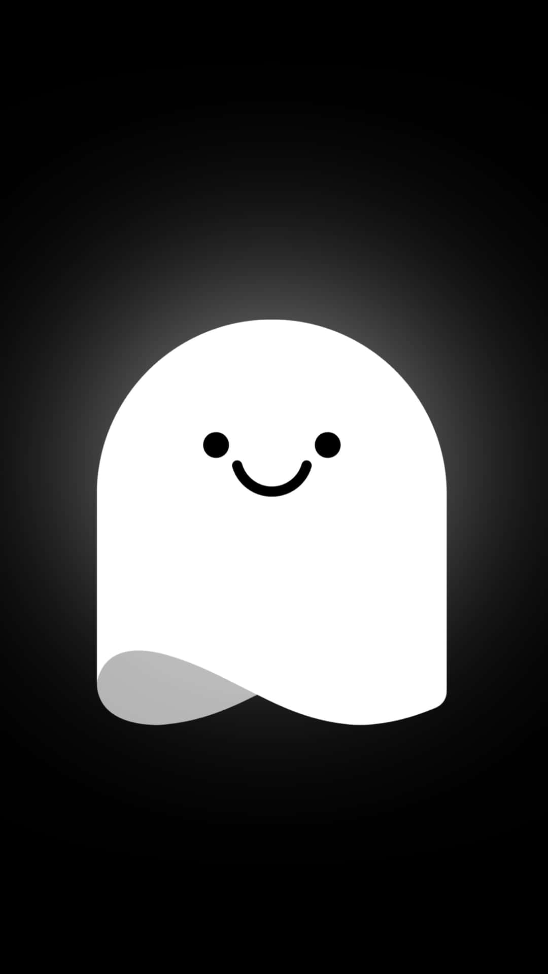 Smiling Ghost Graphicon Black Background Background