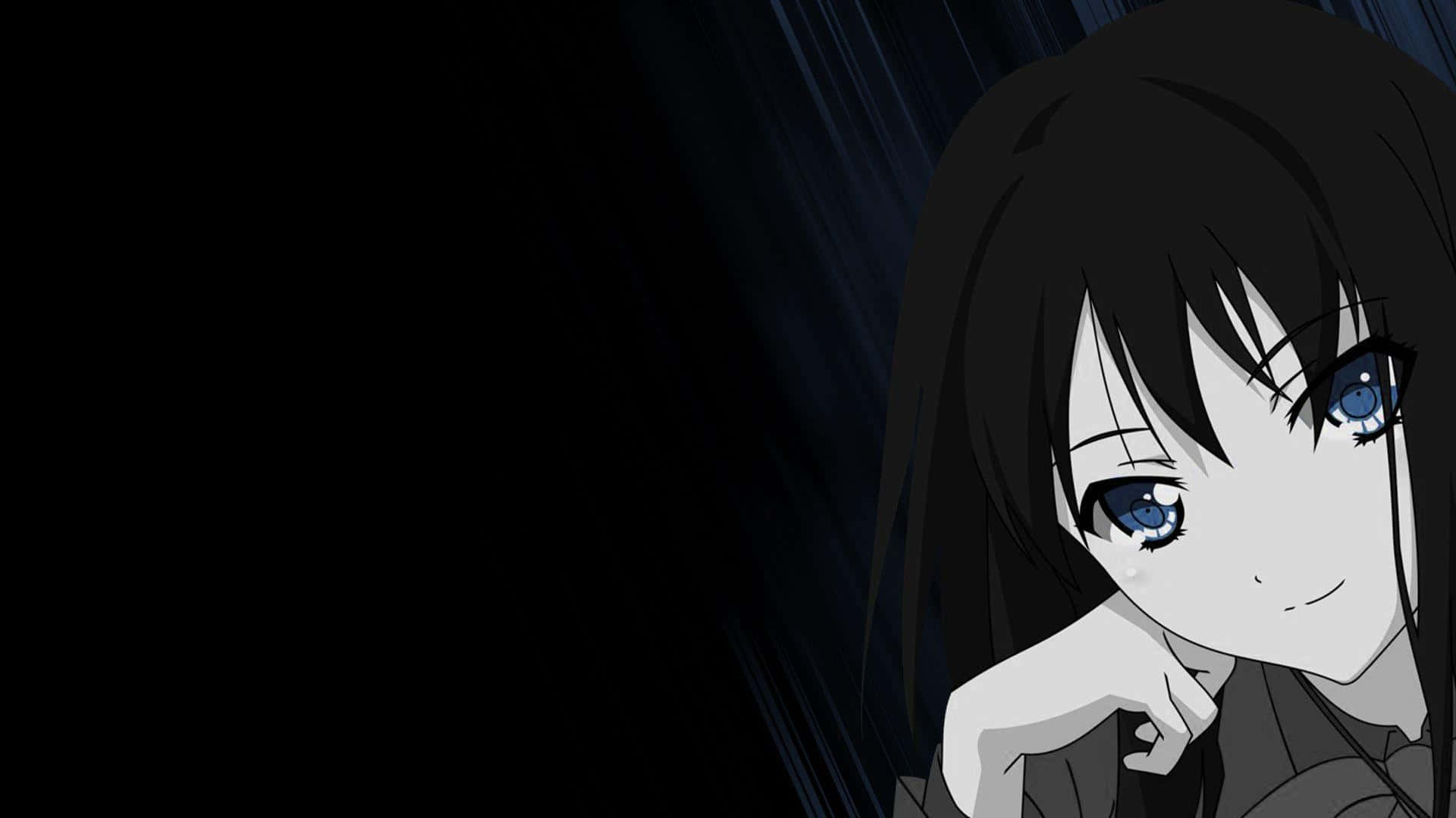 Smiling Gir Dark Aesthetic Anime Pfp Background