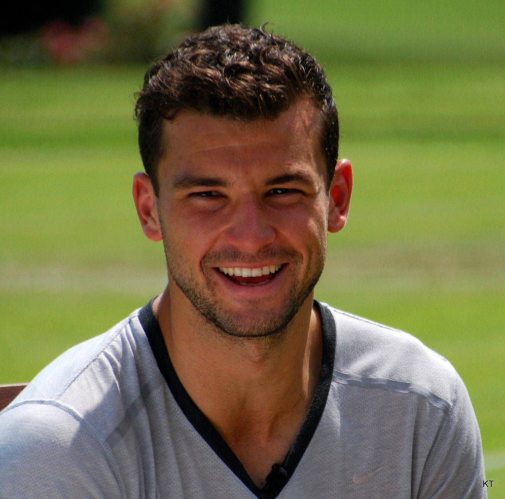 Smiling Grigor Dimitrov Portrait Background