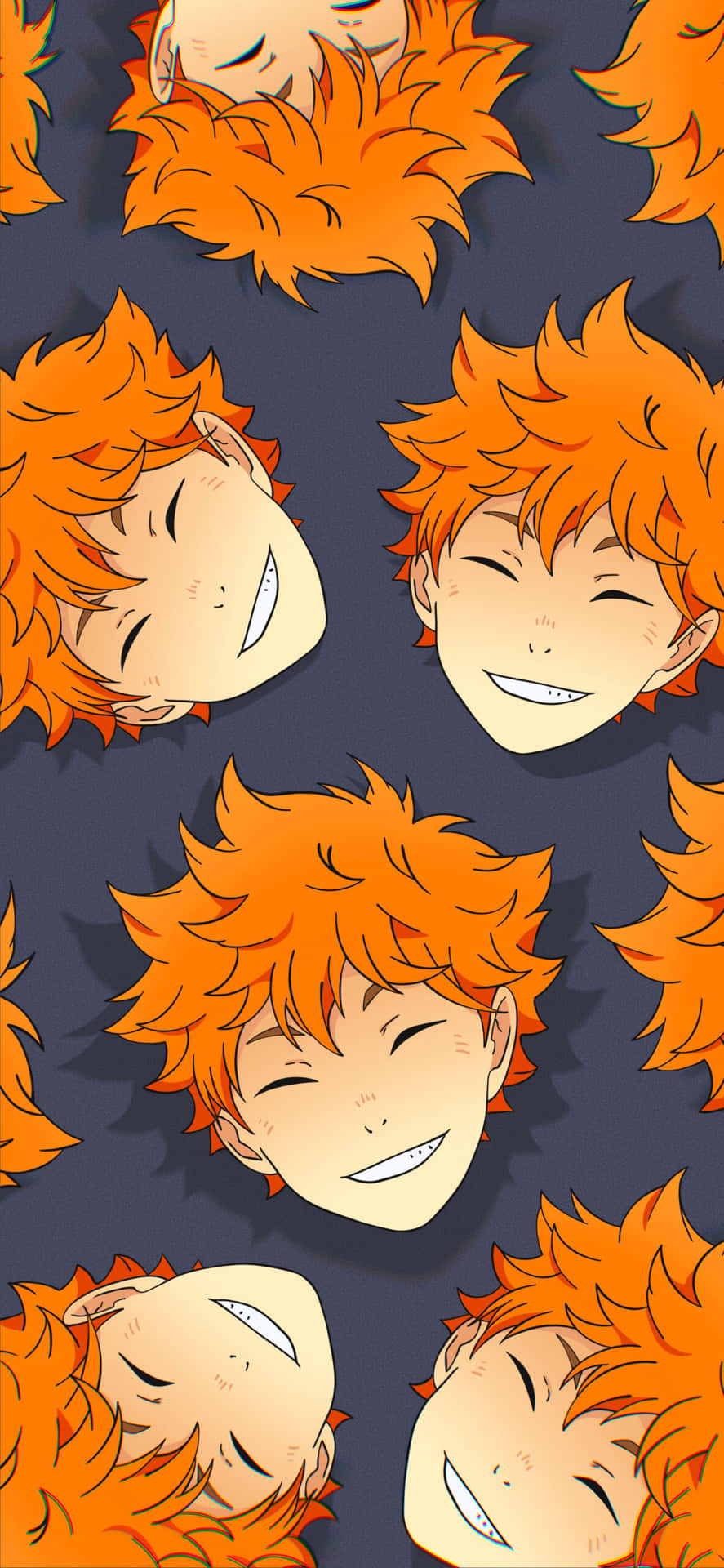 Smiling Haikyuu Character Pattern Background