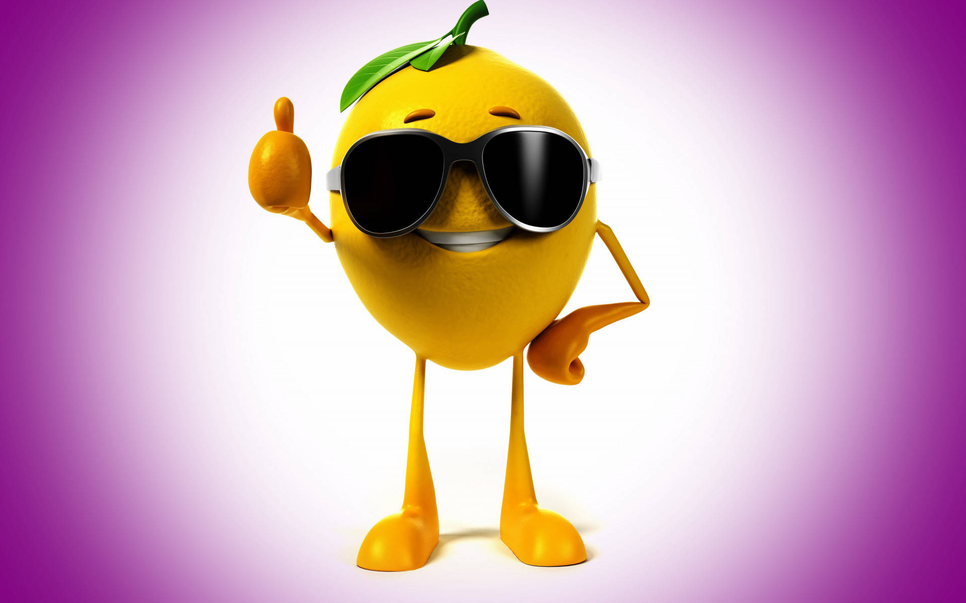 Smiling Lemon With Sunglasses Background