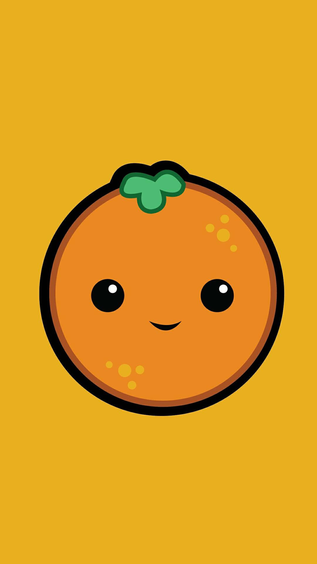 Smiling Orange Minimalist Iphone Background