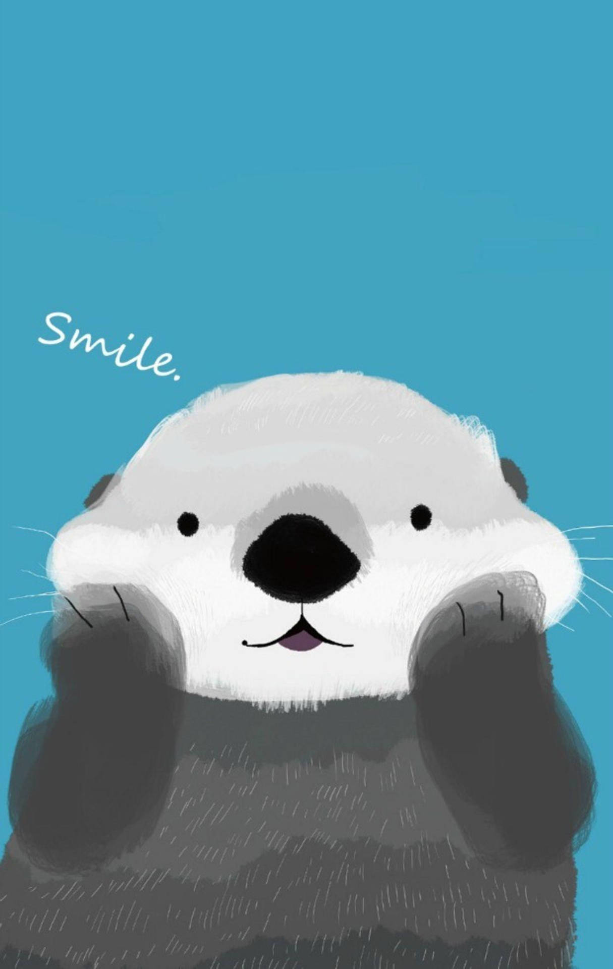 Smiling Otter Digital Art