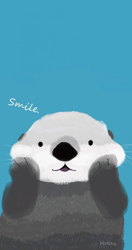 Smiling Otter Girly Iphone Background